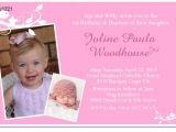 Invitation Message for Birthday and Baptism Cu1221 Girls 1st Birthday and Christening Invitation
