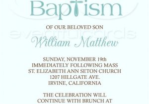 Invitation to Baptism Wording Baby Boy Baptism Invitation