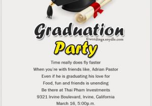 Invitation to College Graduation Party Wording Graduation Party Invitation Wording Wordings and Messages