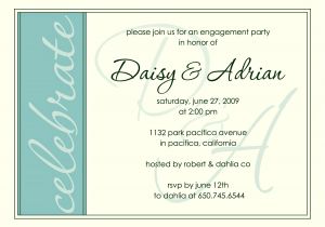 Invitation to Engagement Party Wording Engagement Party Invite Modern Aqua