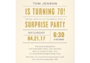Invitation Wording for 70th Birthday Surprise Party Big Type 70th Birthday Surprise Party Invitations Zazzle