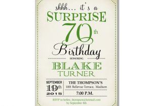 Invitation Wording for 70th Birthday Surprise Party Surprise 70th Birthday Invitation Any Age Green Retro