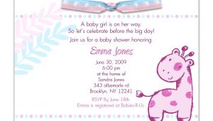 Invitation Wording for Baby Shower Baby Shower Invitation Wording for A Girl