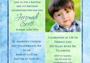 Invitation Wording for Baptism and Birthday 1st Birthday and Christening Baptism Invitation Sample