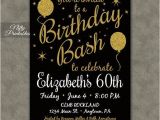 Invitations for 60 Birthday Party 60th Birthday Invitations Printable 60 Black Gold