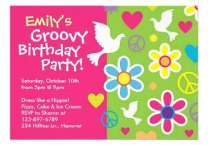 Invitations for 60 Birthday Party Groovy 60 S Birthday Party Invitations 5" X 7" Invitation