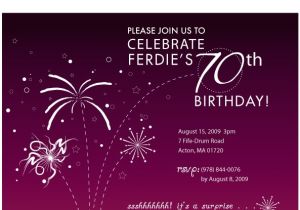 Invitations for 70th Birthday Party Templates 70th Birthday Invitations Ideas Bagvania Free Printable