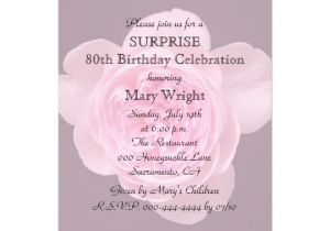 Invitations for 80th Birthday Surprise Party 80th Surprise Birthday Party Invitation Rose
