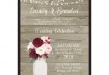Invitations for A Wedding Reception Only Rustic Wedding Reception Only Invitation Mason Jar