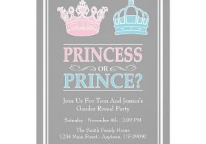 Invitations for Gender Reveal Party Princess or Prince Gender Reveal Party Invitations
