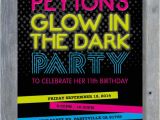 Invitations for Glow In the Dark Party Glow In the Dark Party Invitation for Birthday Black