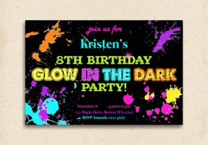 Invitations for Glow In the Dark Party Glow In the Dark Party Invitation
