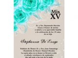 Invitations for Quinceaneras In Spanish 5×7 Aqua Roses Quinceanera Birthday Invitation Aqua