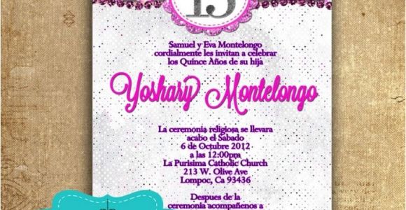 Invitations for Quinceaneras In Spanish Purple Fuchsia Quinceanera Invitations In Spanish
