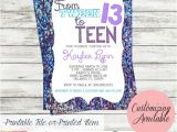 Invitations for Teenage Girl Birthday Party Tween to Teen Birthday Party Invitation by