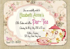Invitations to A High Tea Party Cute Vintage Tea Party Invitation Digital Template