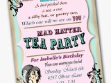 Invitations to A Mad Hatter Tea Party Mad Hatter Invitation Birthday Tea Party Custom by