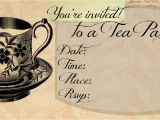 Invitations to Tea Party Samples Tea Party Invitations Free Template Best Template Collection