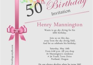 Invite to Birthday Party Wording 50th Birthday Invitation Wording Samples Wordings and
