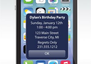 iPhone Party Invitation Template iPhone Alert Birthday Invitation Unique Birthday Party