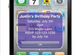 iPhone Party Invitation Template iPhone Alert Birthday Party Invitation Personalized Party