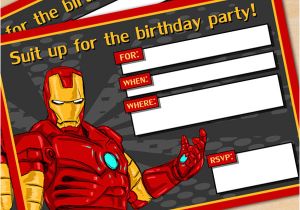 Iron Man Birthday Invitation Template Free Printable Avengers Iron Man Birthday Invitation
