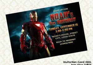 Iron Man Birthday Party Invitations Digyparty Digyparty 39 S Shop Marvel Iron Man Birthday