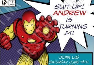 Iron Man Party Invites Invitations Iron Man Birthday 3 Party Favors Avengers