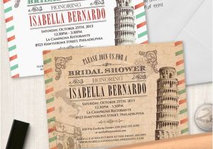 Italian Bridal Shower Invitations Vintage Italian Bridal Wedding Shower Invitation