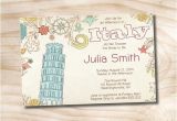Italian themed Bridal Shower Invitations afternoon In Italy Custom Baby Shower Bridal Shower