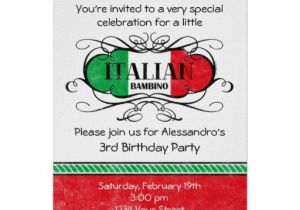 Italian themed Party Invitation Template Italian Bambino D Birthday Party Invitation Party
