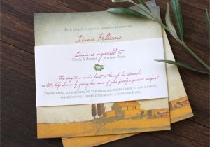 Italian themed Wedding Invitations Tuscan Bridal Shower Blush Floral Design