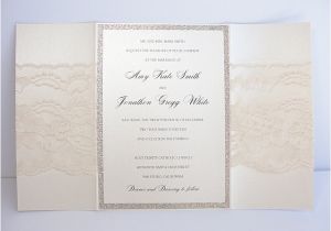 Ivory Pocketfold Wedding Invitations Lace Wedding Invites