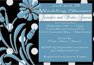 Jack and Jill Bridal Shower Invitations C64 Jack and Jill Black Shower Invitation Blue White Polk