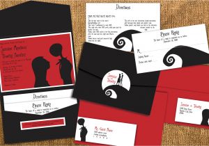 Jack and Sally Wedding Invitation Template Nightmare before Christmas Inspired Wedding by Papercrew
