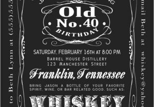 Jack Daniels 40th Birthday Invitations 40th Birthday Jack Daniels Whiskey Label Printable