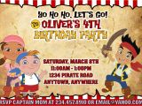Jake and the Neverland Pirates Party Invitations Jake and the Neverland Pirates Party Games Invitations