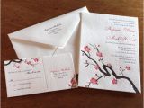 Japanese Cherry Blossom Wedding Invitations asian Wedding Invitations Cherry Blossoms Letterpress