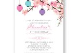 Japanese Party Invitation Template Cherry Blossom Birthday Invitation Japanese Inspired Birthday