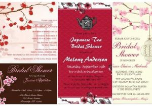 Japanese themed Party Invitations Bridal Shower Cherry Blossom Floral Invitations