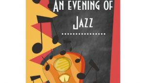 Jazz Party Invitations Chalkboard Jazz Blues theme Party Invitations Zazzle