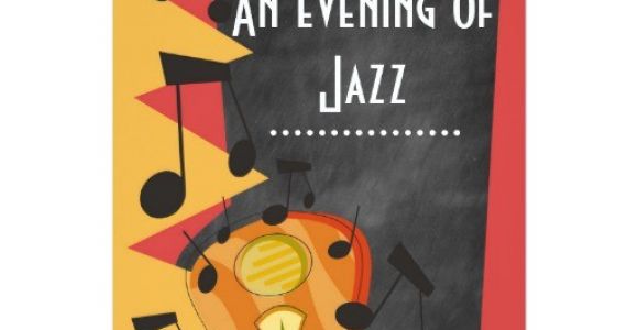 Jazz Party Invitations Chalkboard Jazz Blues theme Party Invitations Zazzle