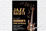 Jazz Party Invitations Jazz Birthday Invitation Glam Black Elegant Music Jazz Nigh