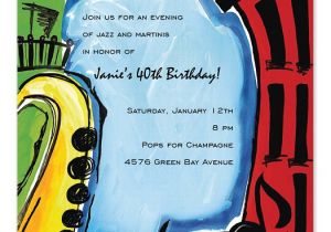 Jazz Party Invitations Jazzy Jazz Birthday Invitations by Invitation