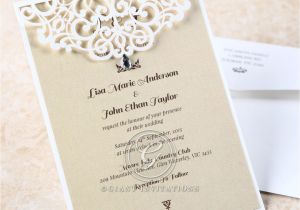 Jeweled Wedding Invitations Jeweled Laser Cut Modern Wedding Invitations