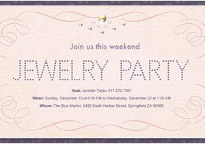 Jewelry Party Invitation Template Hostess Party Free Online Invitations