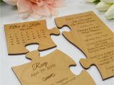 Jigsaw Puzzle Party Invitations Engraved Wooden 39 Save the Date 39 Puzzle Personalized Favors