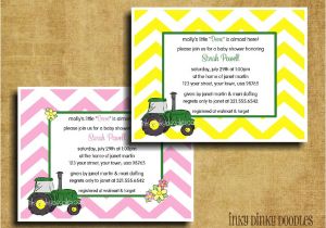 John Deere Baby Shower Invites Green Tractor Baby Shower Invitation Perfect for John Deere