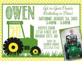 John Deere Tractor Birthday Party Invitations John Deere Green Tractor Birthday Invitation by