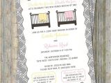 Joint Baby Shower Invitation Wording Joint Baby Shower Invitation Crib and Blanket Surprise Girl